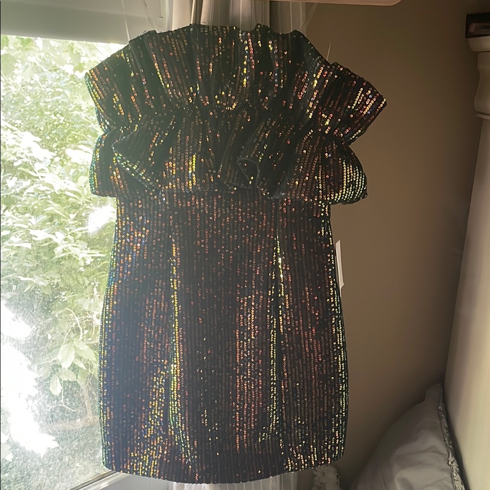 Black and Gold Sequin Dress